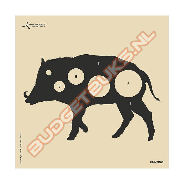 Schietkaarten Flip Target Wild Boar Hunting 14x14 cm