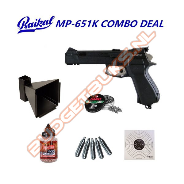 Baikal MP-651K CO2 4,5 mm Combo Deal